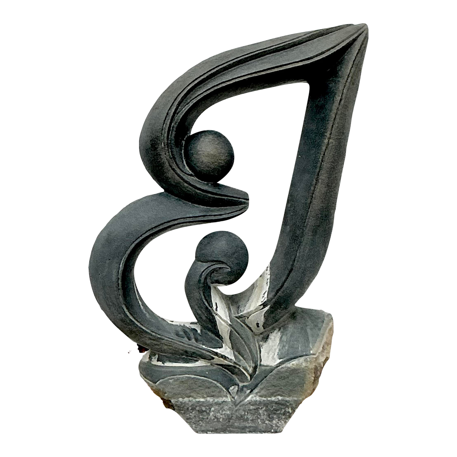 Vintage Boho Monumental Original Abstract Stone Sculpture - Detail view