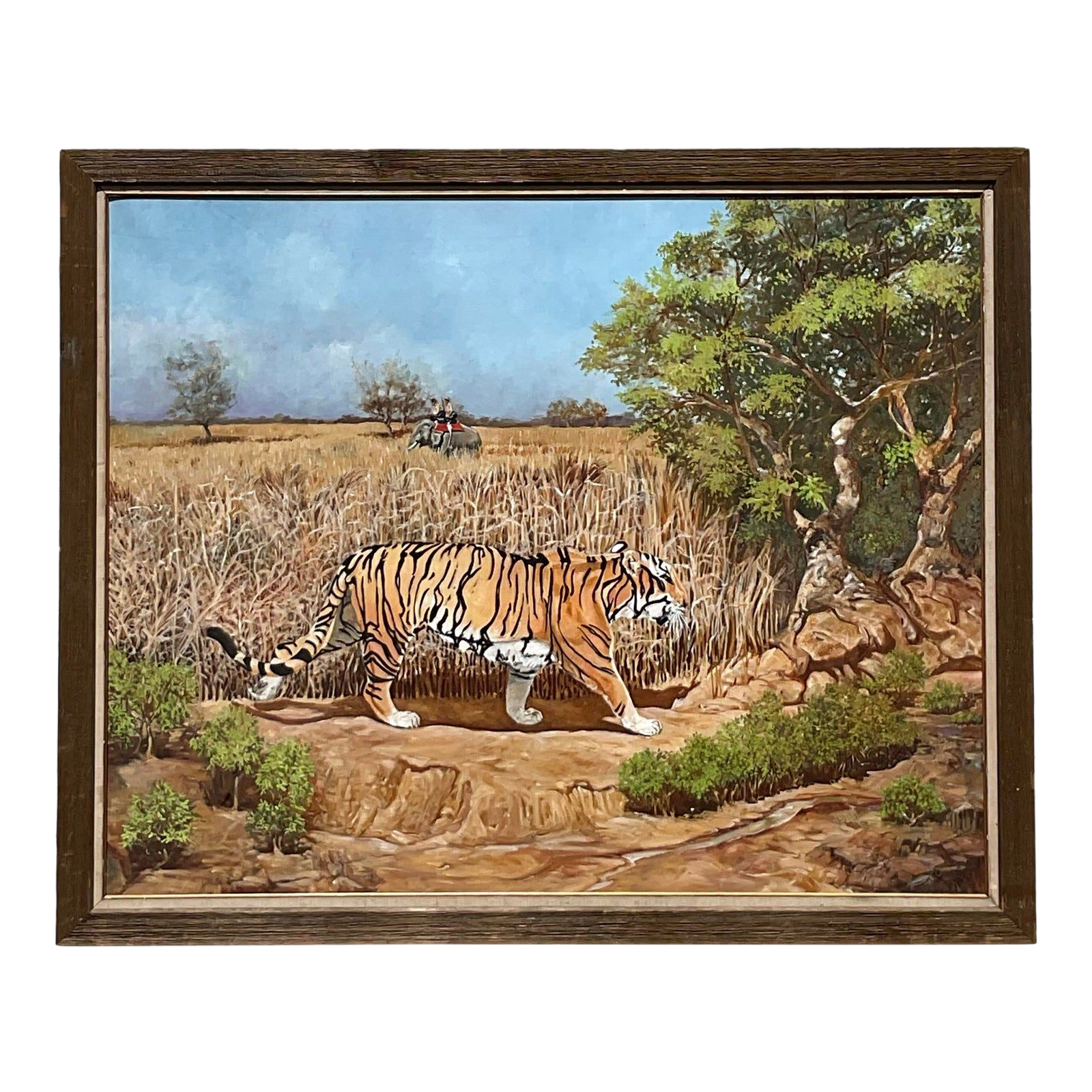 Vintage Boho Monumental Original Oil Painting on Canvas