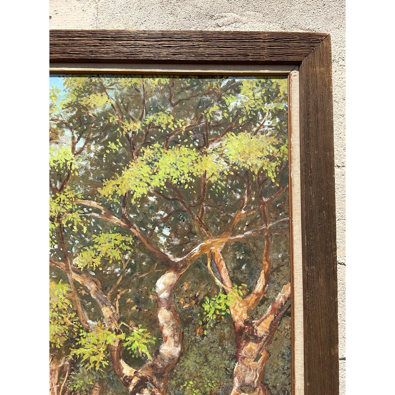 Vintage Boho Monumental Original Oil Painting on Canvas - Side view
