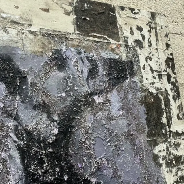 Vintage Boho Monumental Original Textured Abstract Painting on Canvas - Detail view