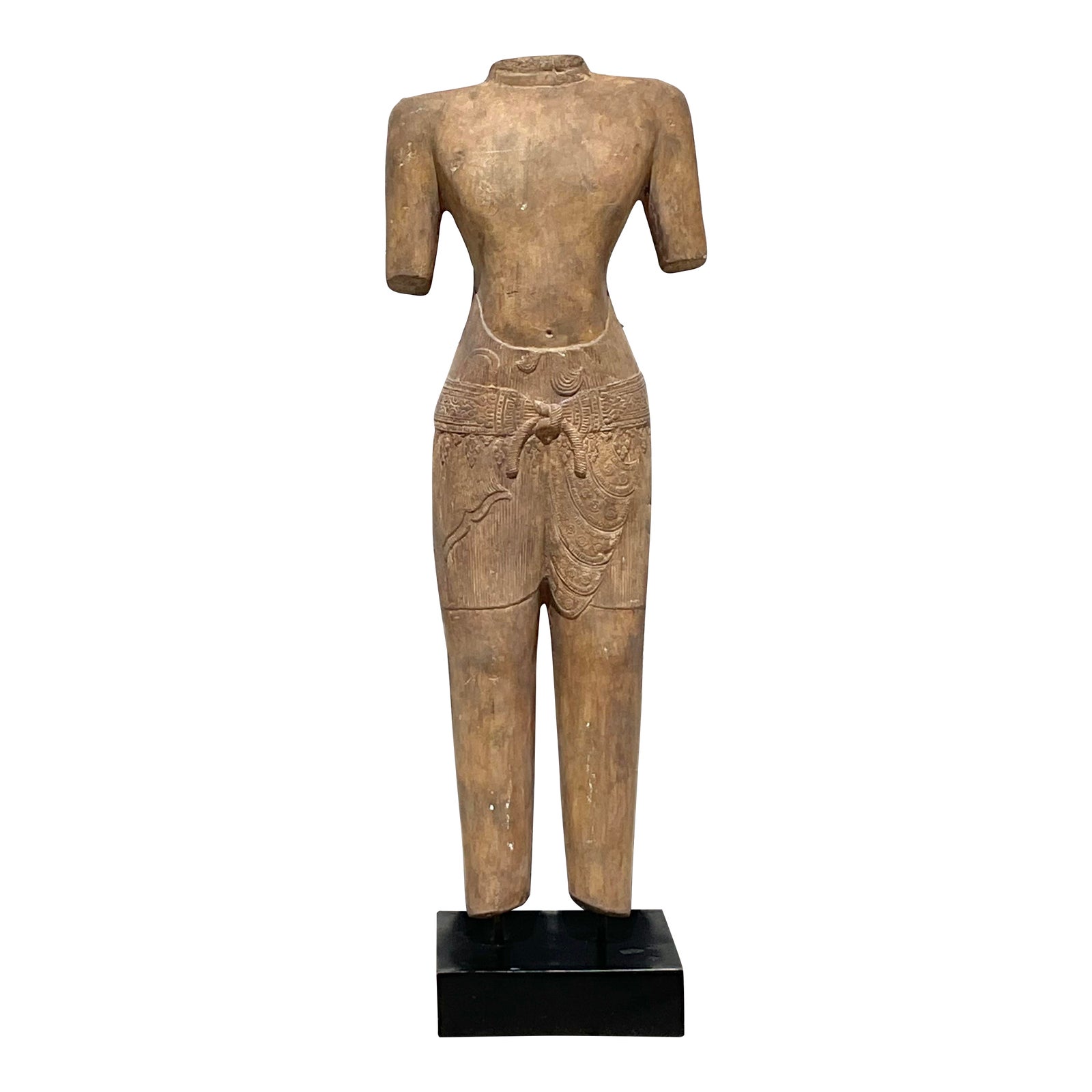 Vintage Boho Monumental Plaster Torso of Diety - Detail view