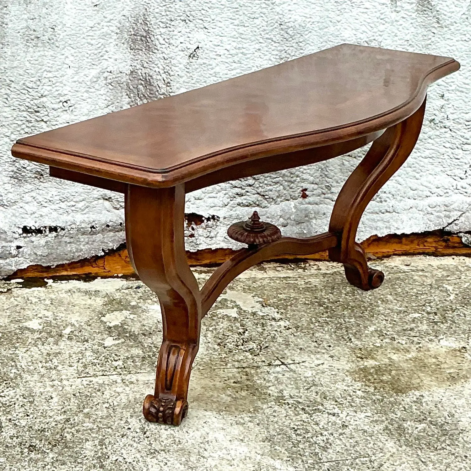 Vintage Boho Monumental Wall Mount Console Table - Side view