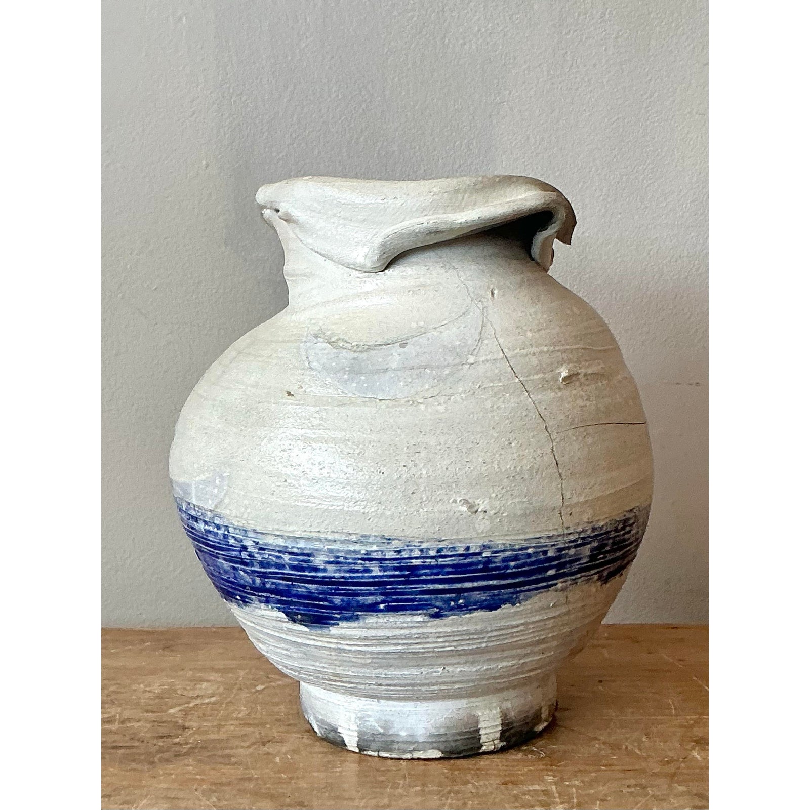 Vintage Boho Moonlight Studio Pottery Vase - Detail view