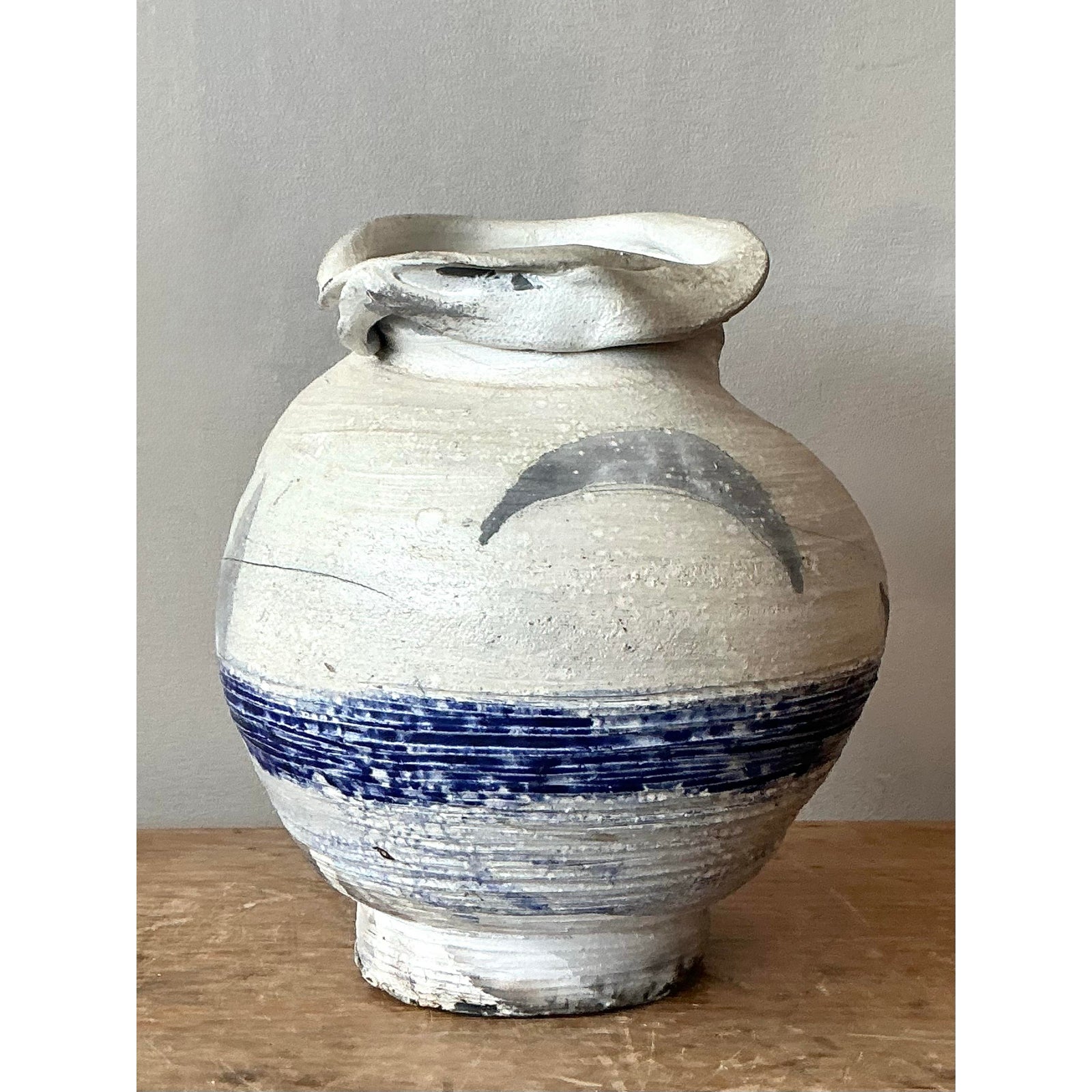 Vintage Boho Moonlight Studio Pottery Vase - Back view