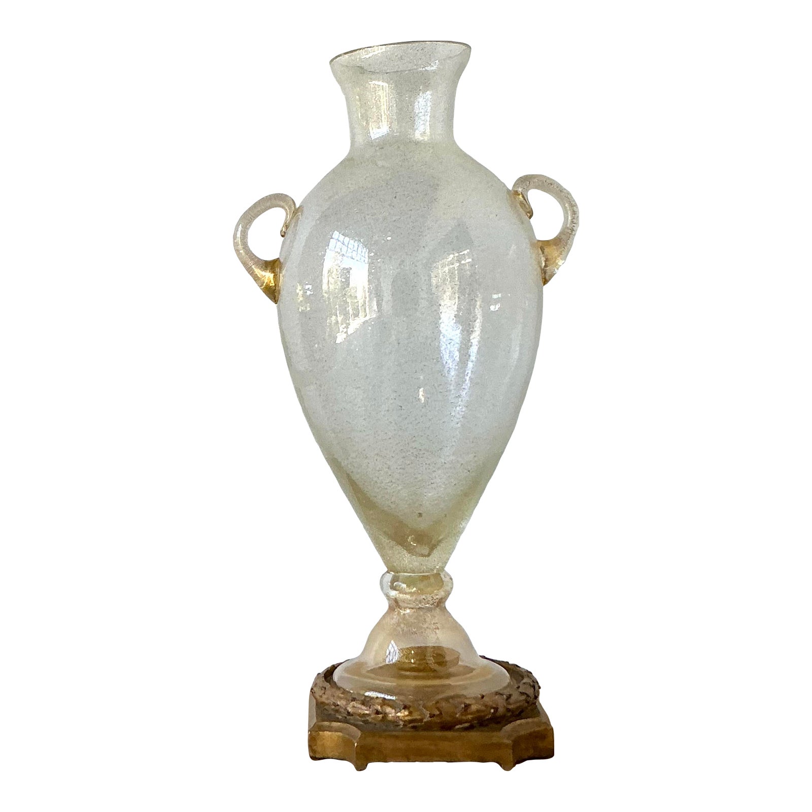 Vintage Boho Murano Glass Large Urn