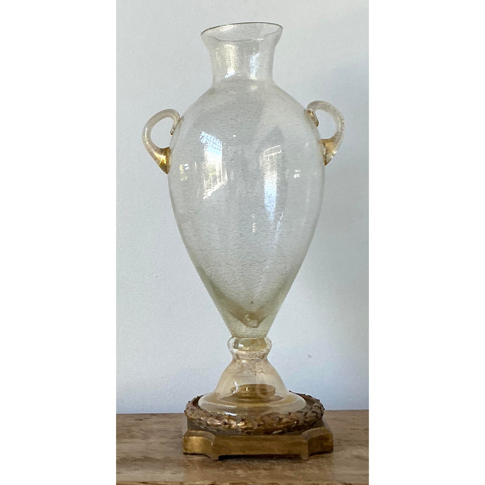 Vintage Boho Murano Glass Large Urn - Detail view