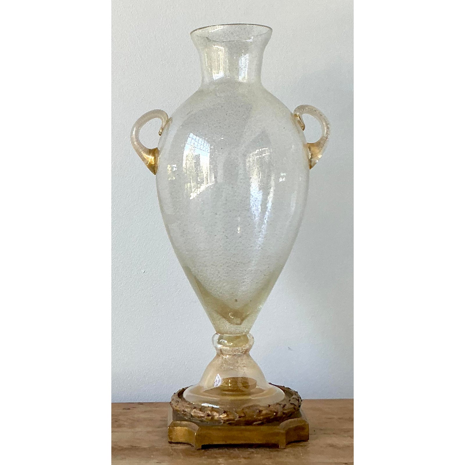 Vintage Boho Murano Glass Large Urn - Side view
