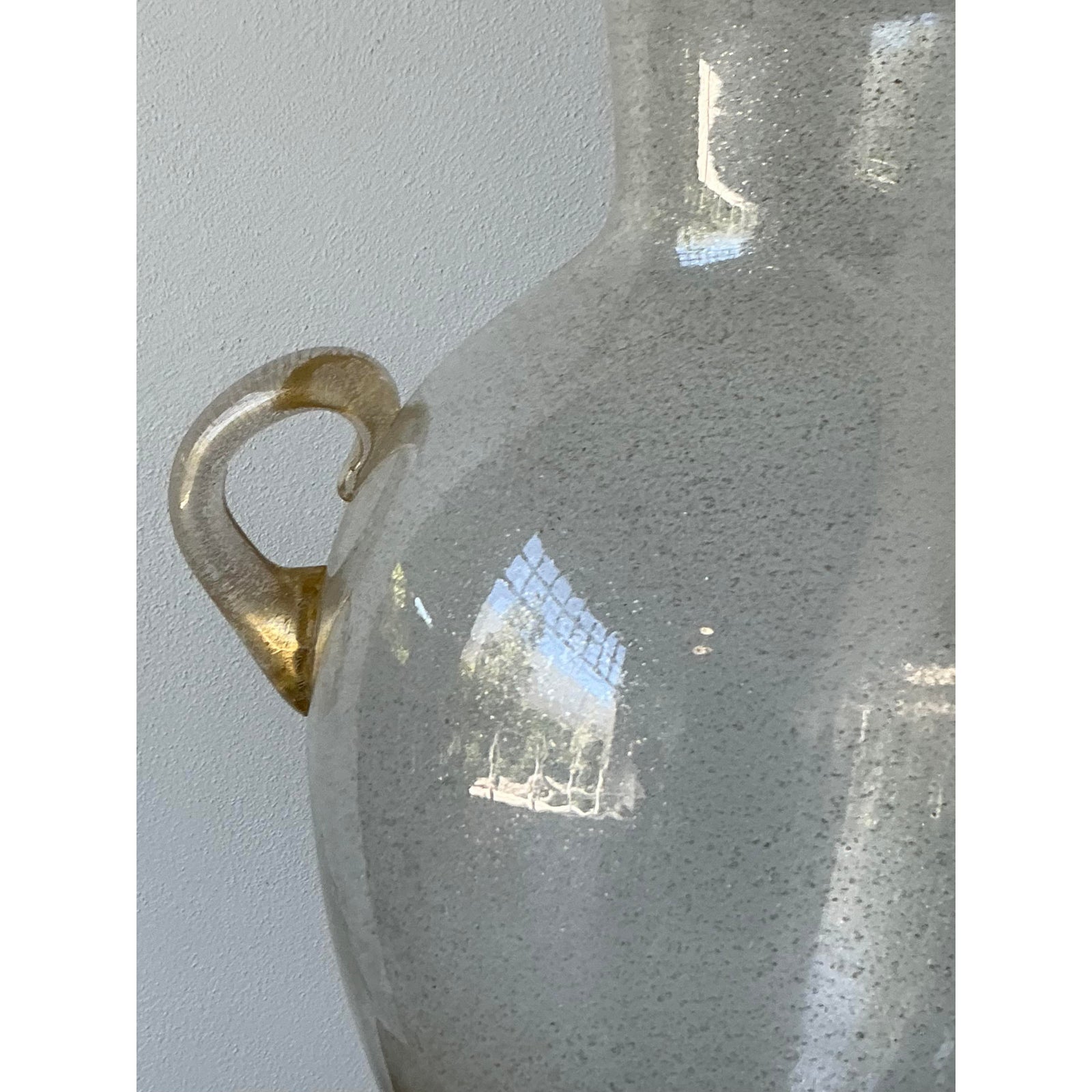 Vintage Boho Murano Glass Large Urn - Back view