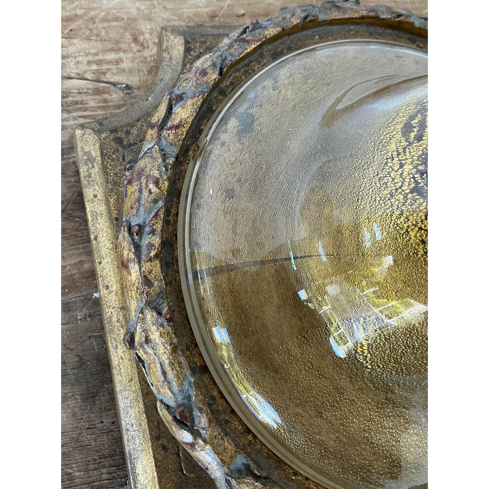 Vintage Boho Murano Glass Large Urn - Top view