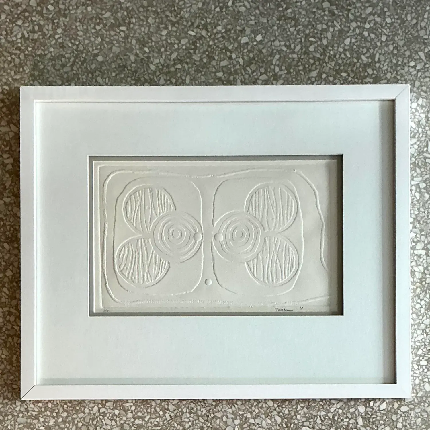 Vintage Boho Numbered Molded Paper Lithograph - Side view