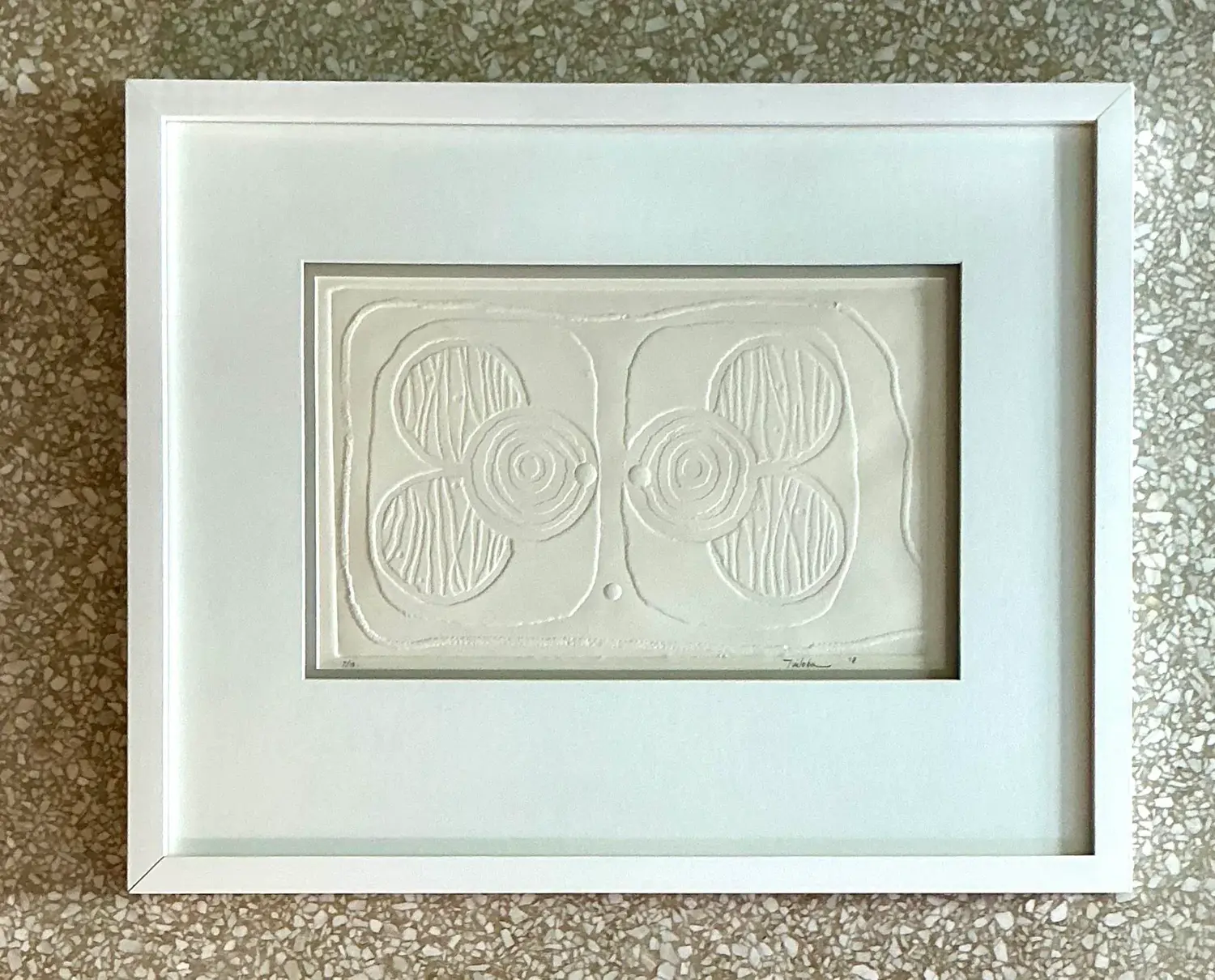 Vintage Boho Numbered Molded Paper Lithograph - Top view