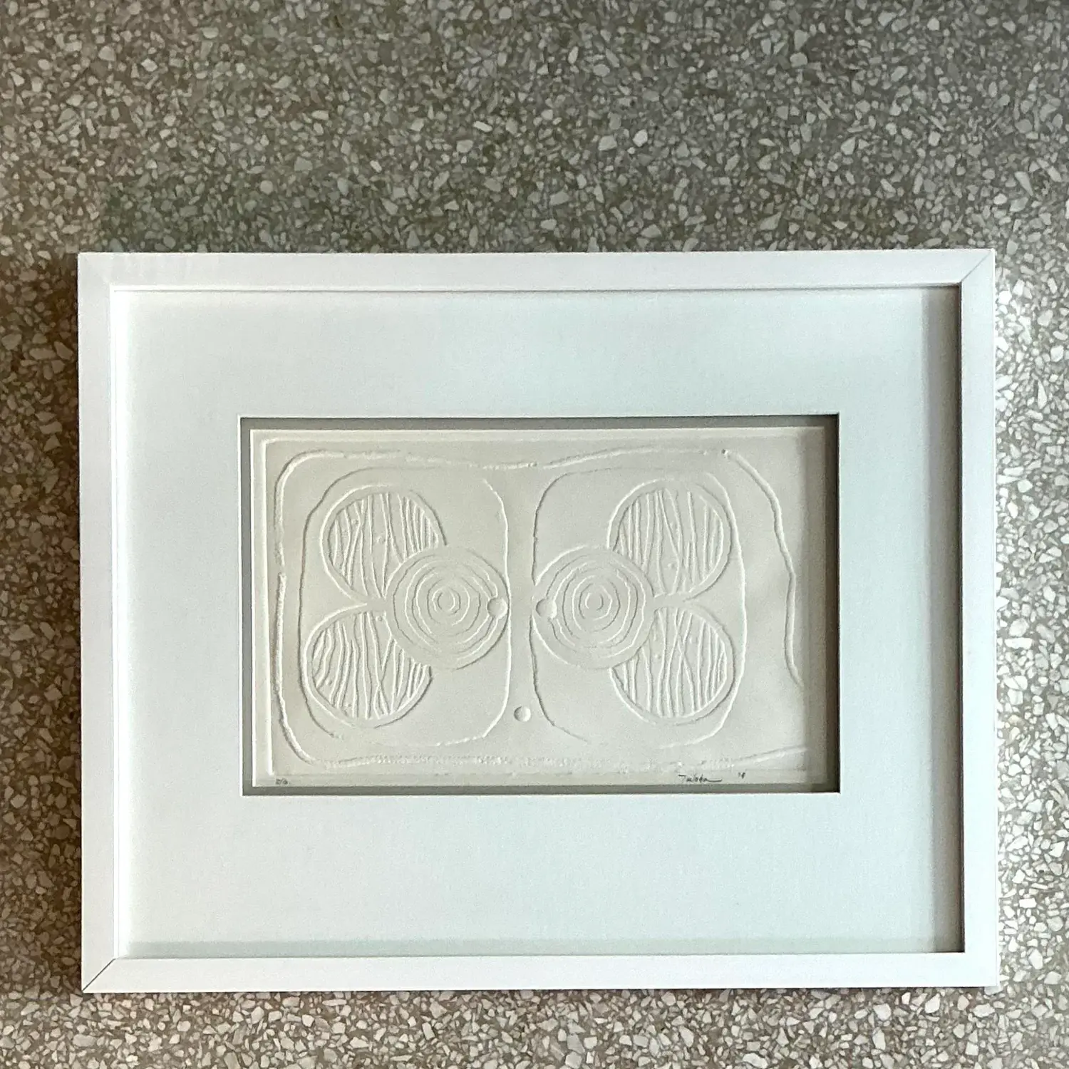 Vintage Boho Numbered Molded Paper Lithograph - Back view