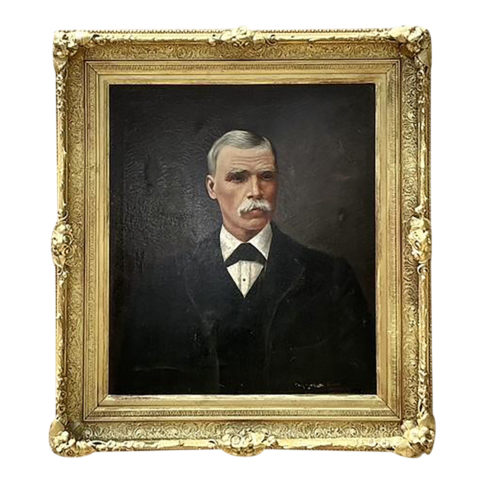 Vintage Boho Original 1873 Oil Portrait on Canvas