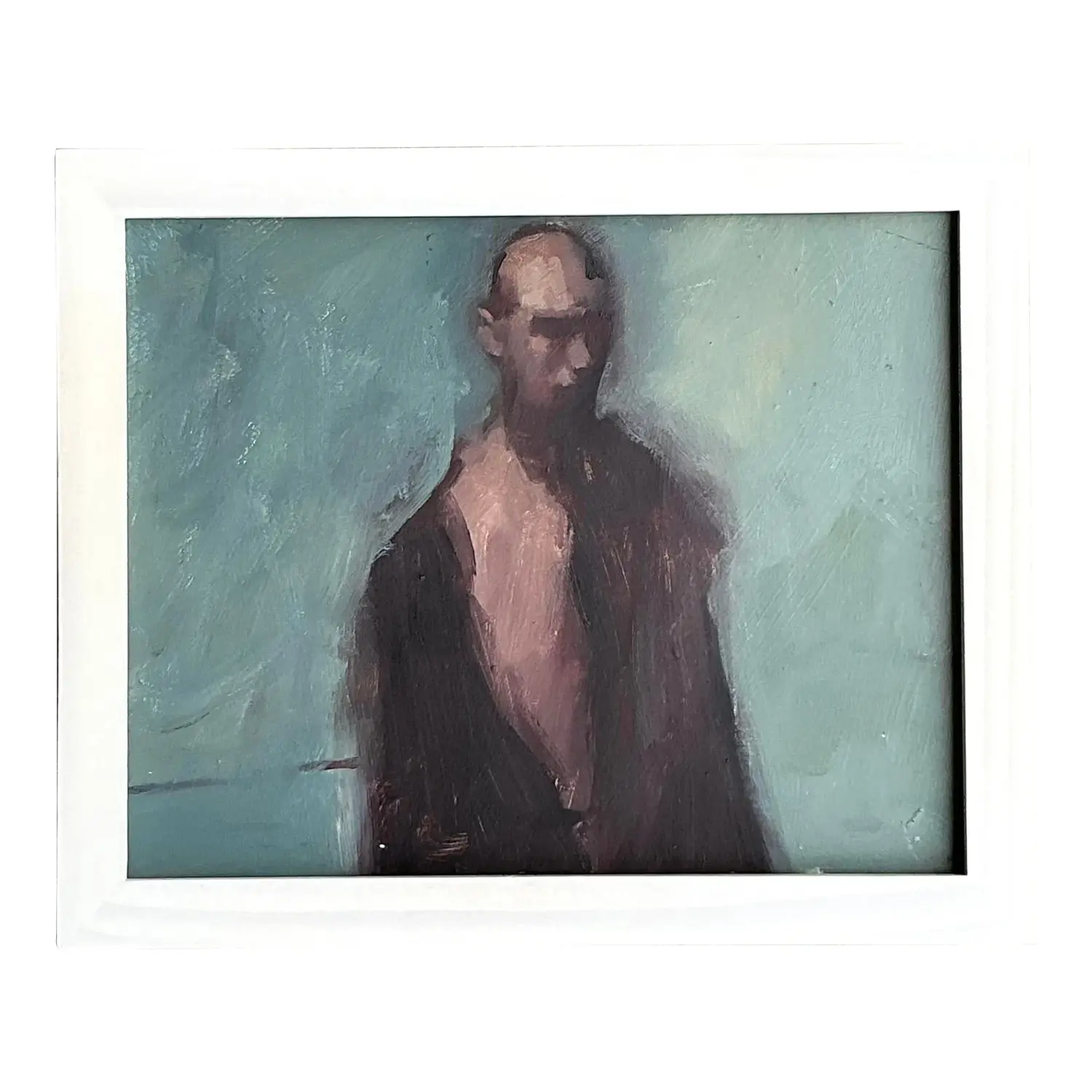 Vintage Boho Original Abstract Figural Oil Painting on Board