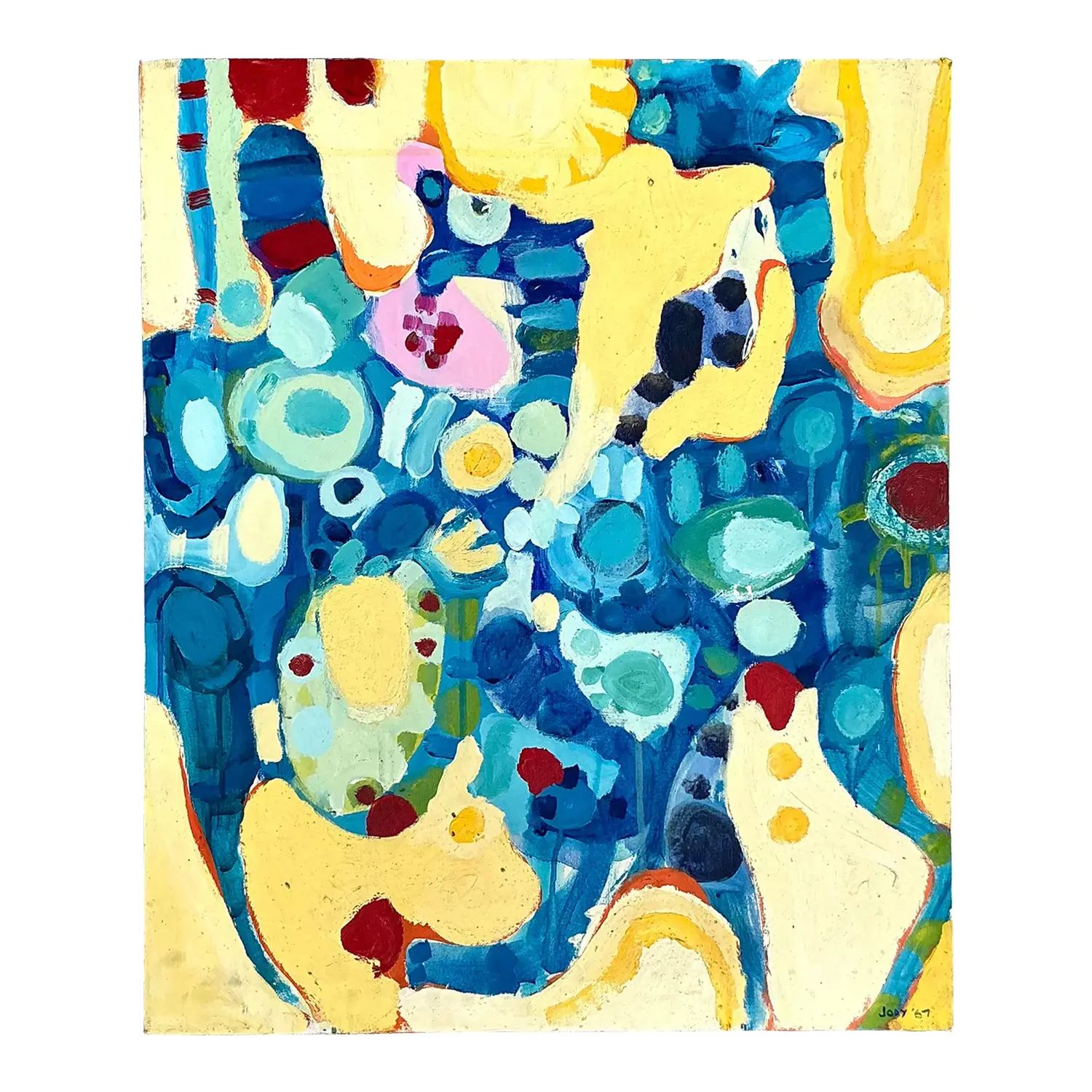 Vintage Boho Original Abstract Oil on Canvas