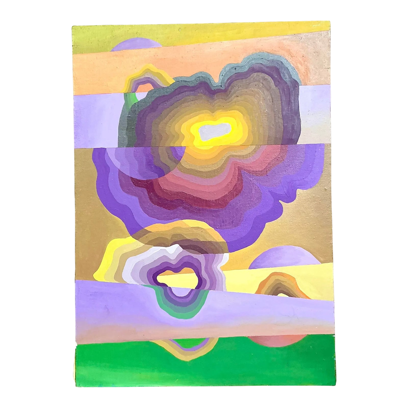 Vintage Boho Original Abstract Oil on Canvas