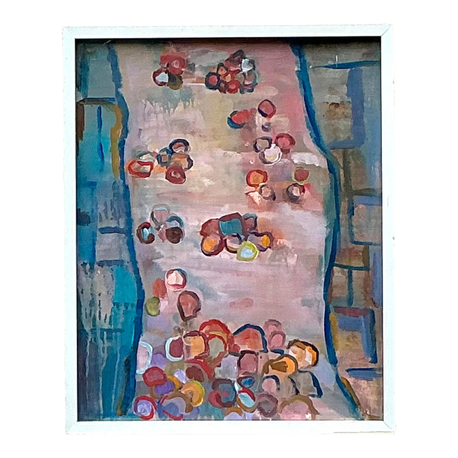 Vintage Boho Original Abstract Oil on Canvas