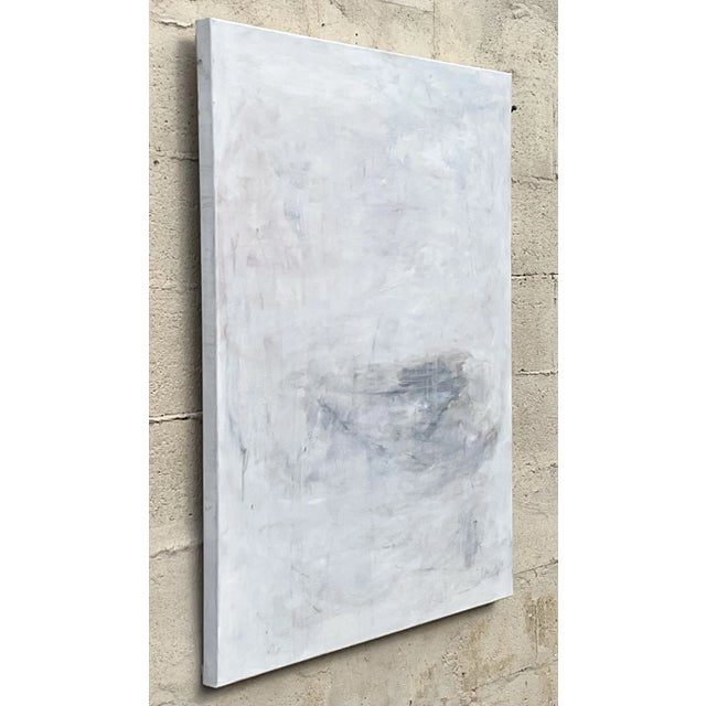 Vintage Boho Original Abstract Oil on Canvas - Top view