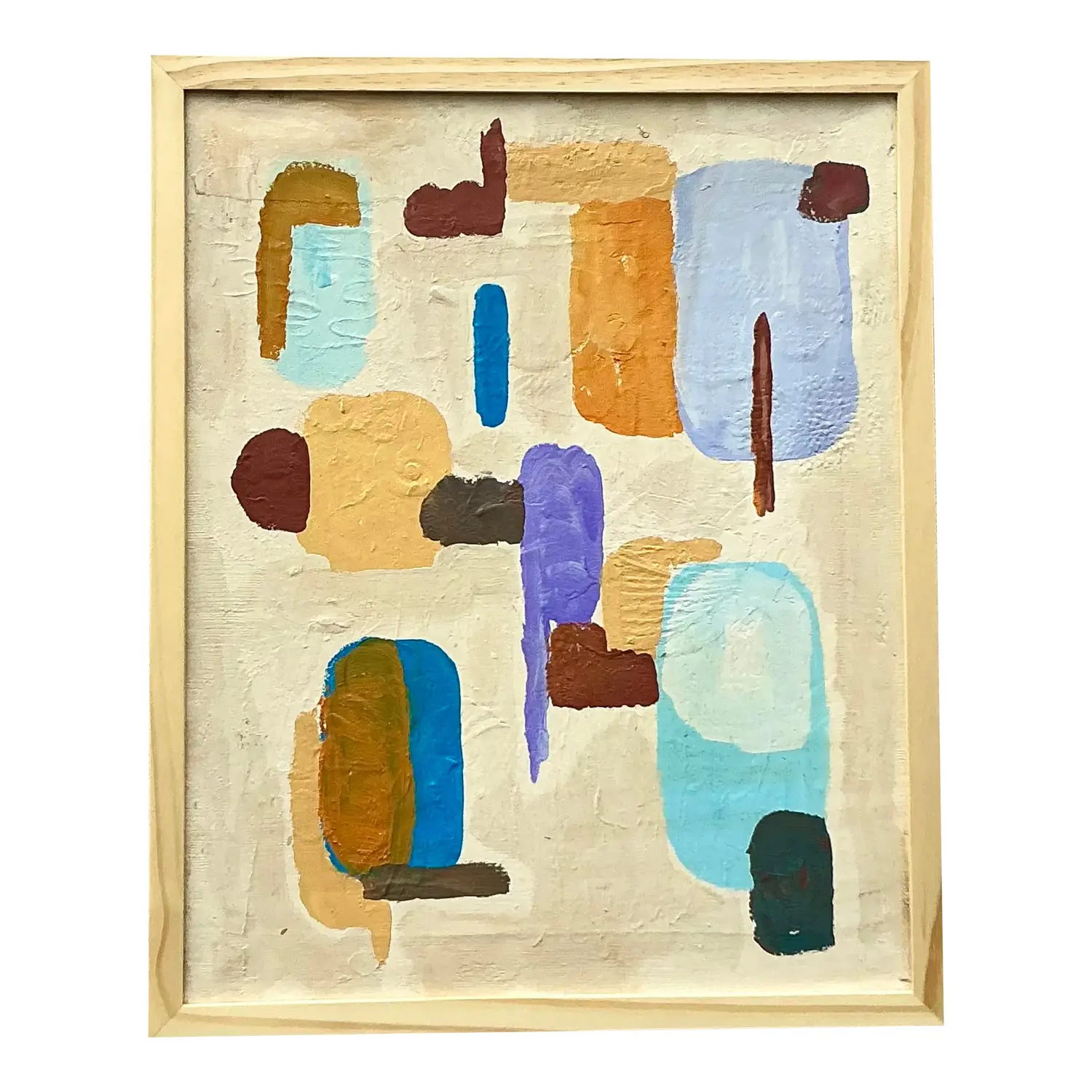 Vintage Boho Original Abstract Oil Paining on Canvas