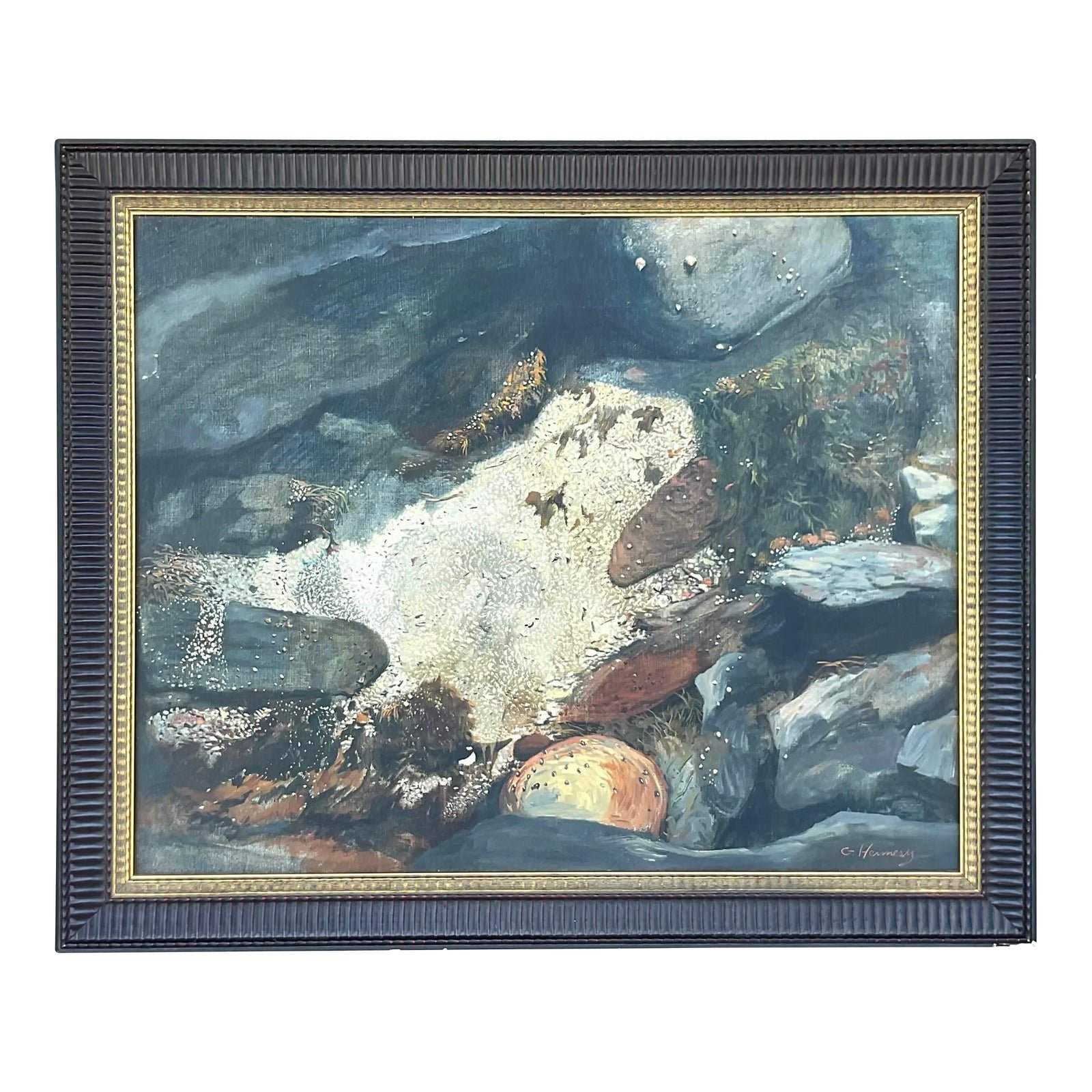 Vintage Boho Original Abstract Oil Painting