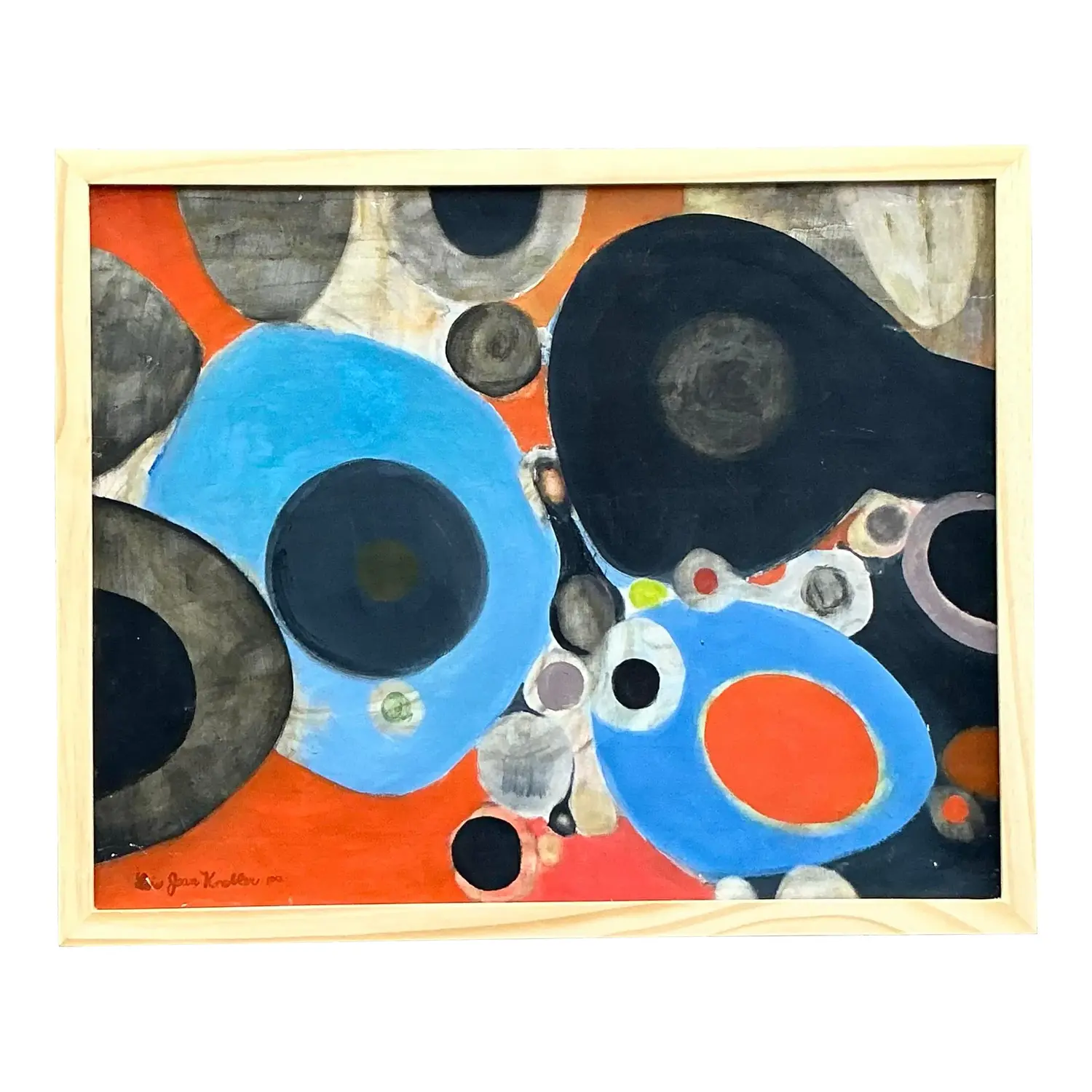 Vintage Boho Original Abstract Oil Painting on Canvas