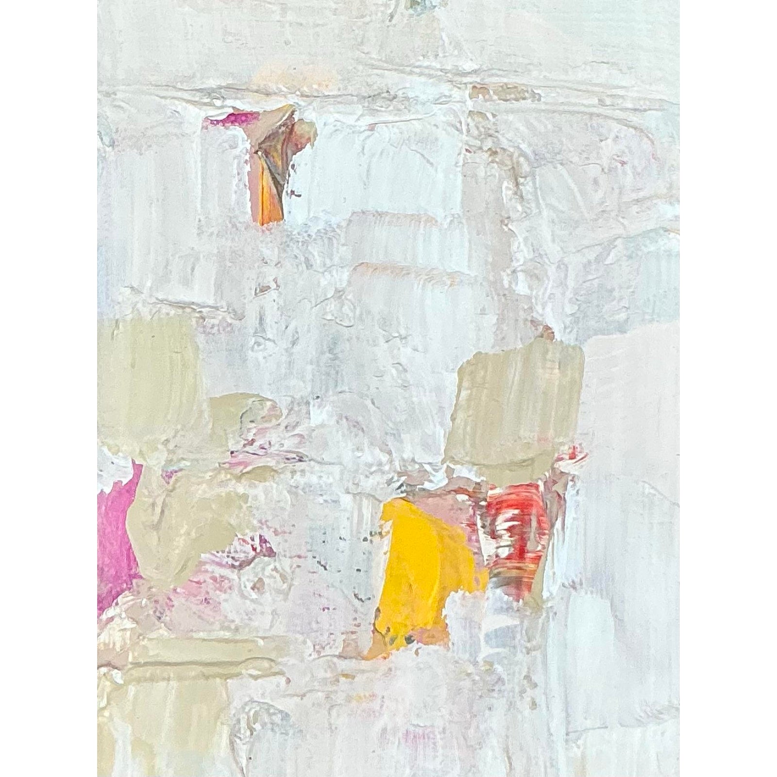 Vintage Boho Original Abstract Oil Painting on Canvas - Side view