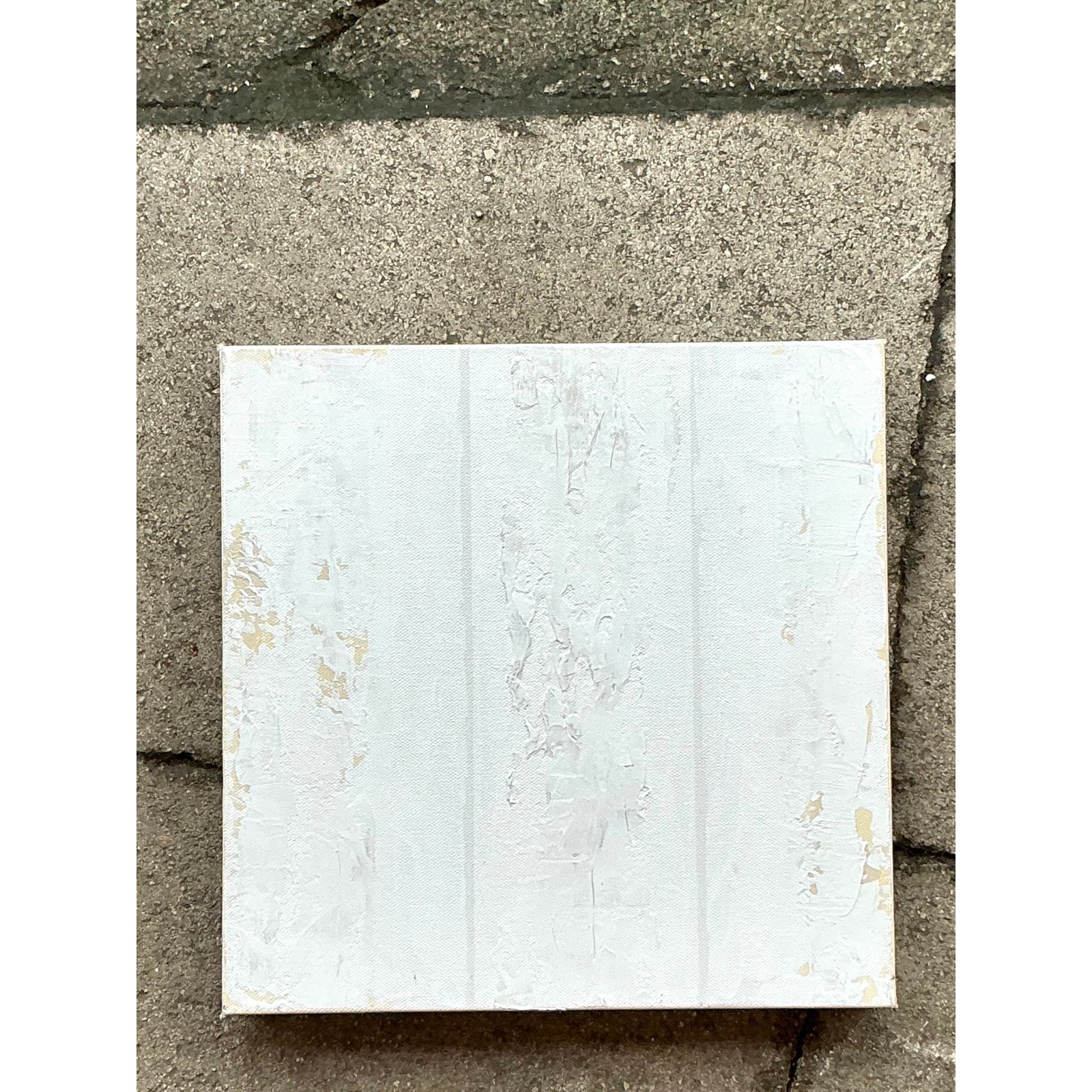 Vintage Boho Original Abstract Oil Painting on Canvas - Top view