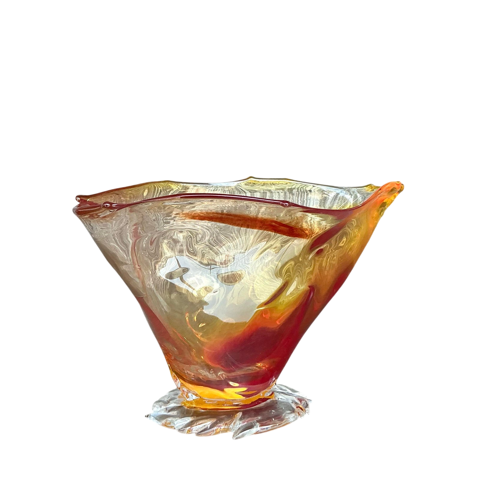 Vintage Boho Original Blown Glass Bowl - Detail view