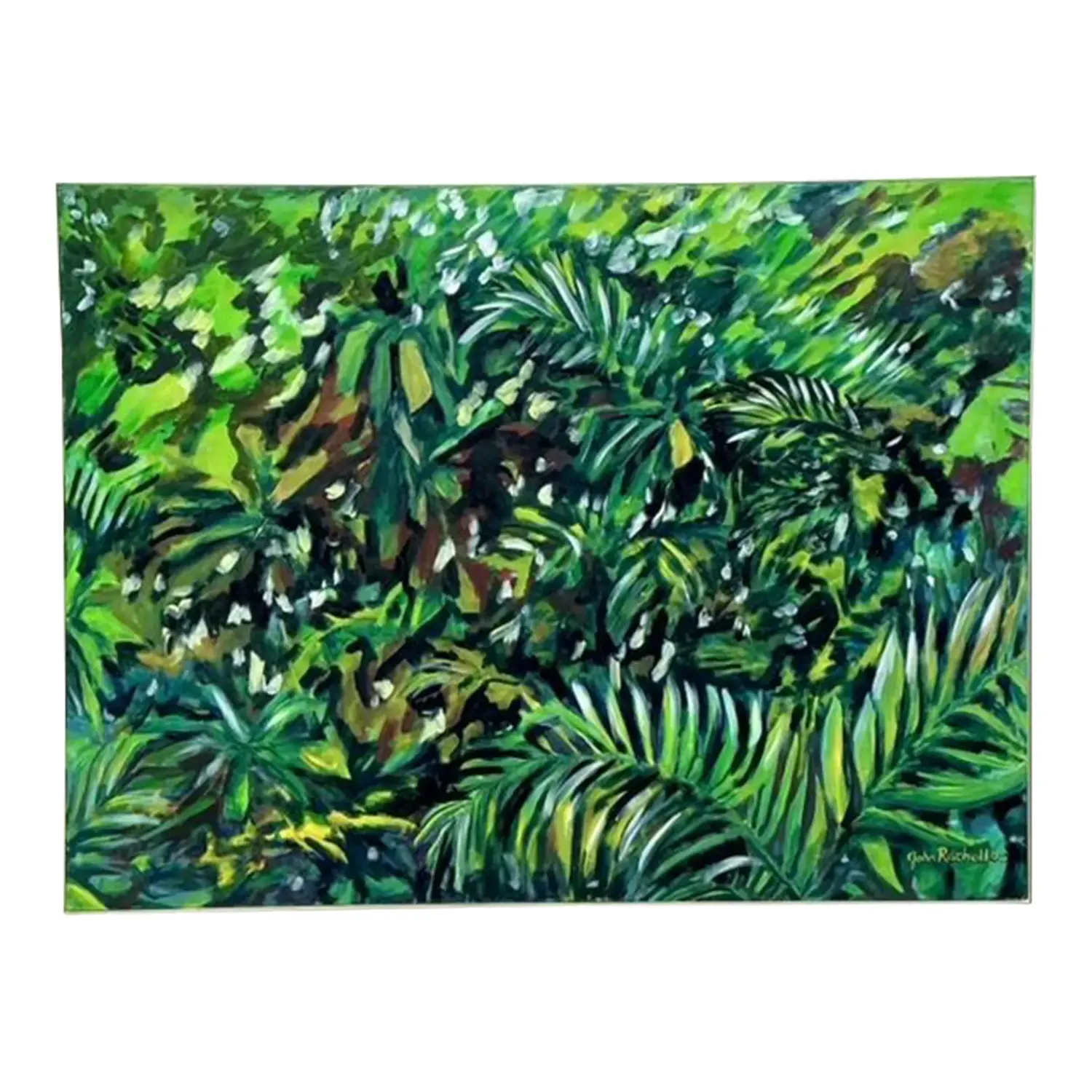 Vintage Boho Original Botanical Oil Painting on Canvas