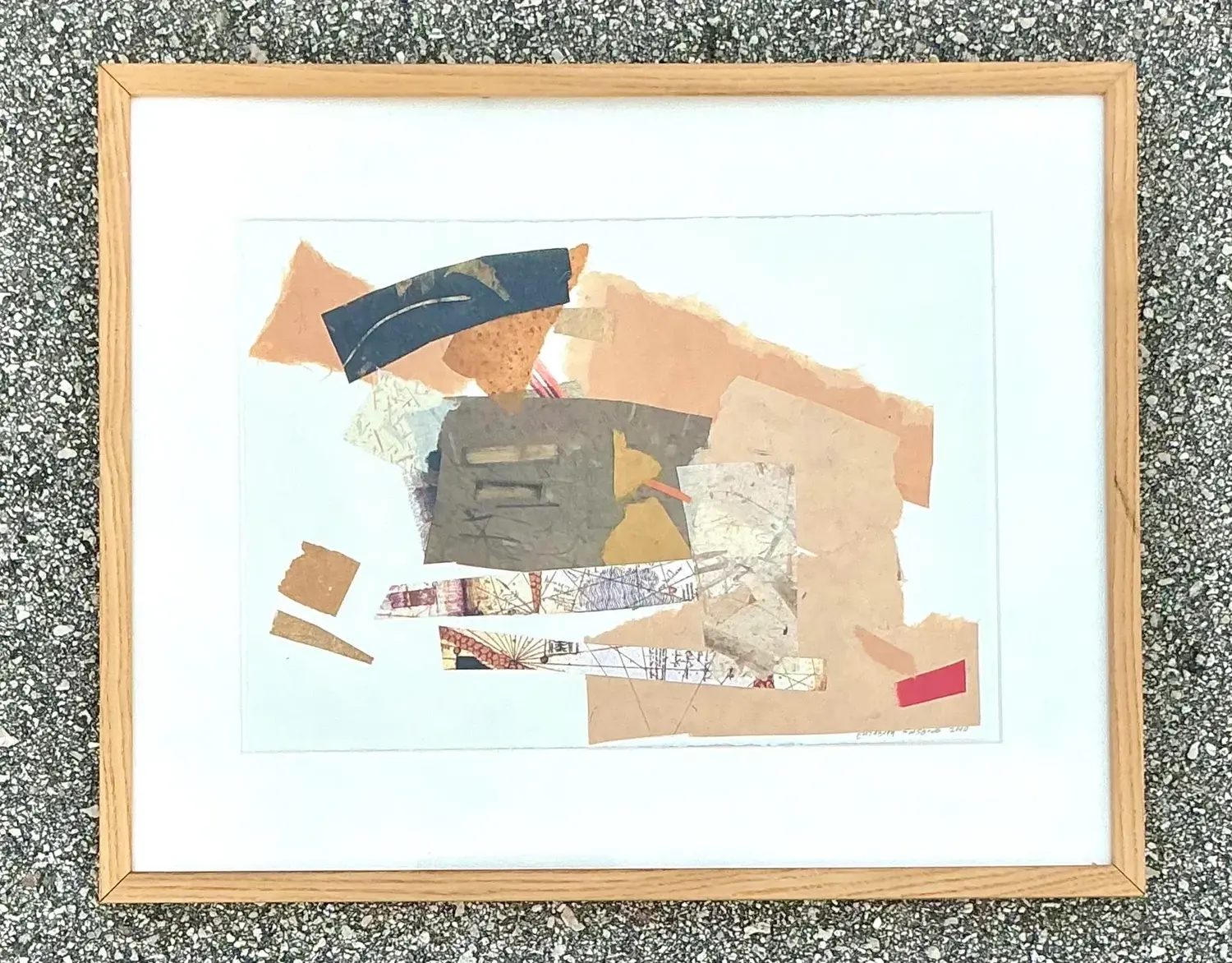 Vintage Boho Original Collage on Paper - Back view