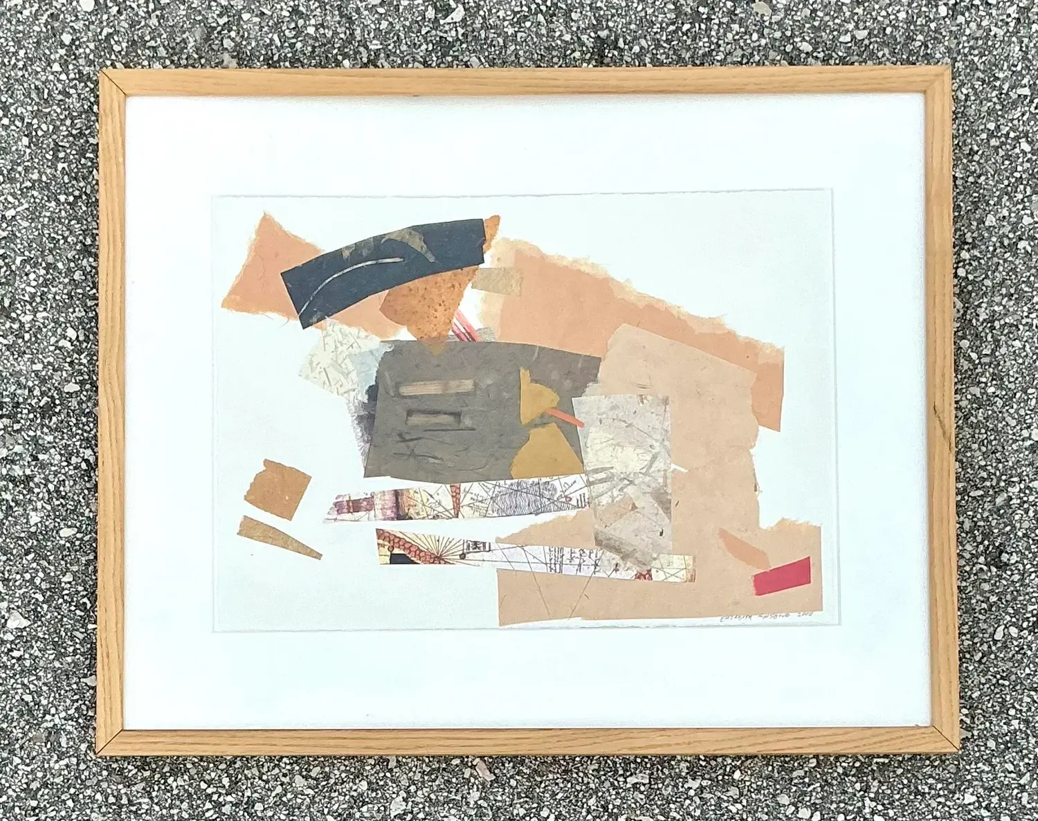 Vintage Boho Original Collage on Paper - Top view