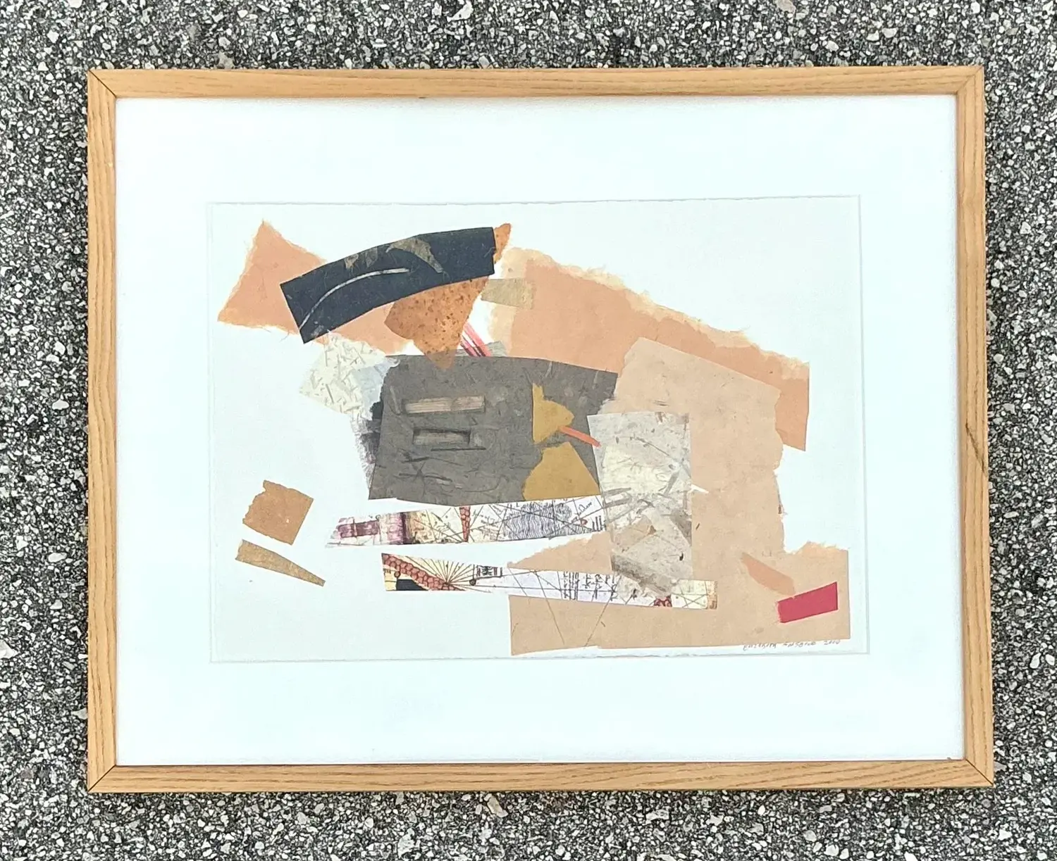 Vintage Boho Original Collage on Paper - Side view
