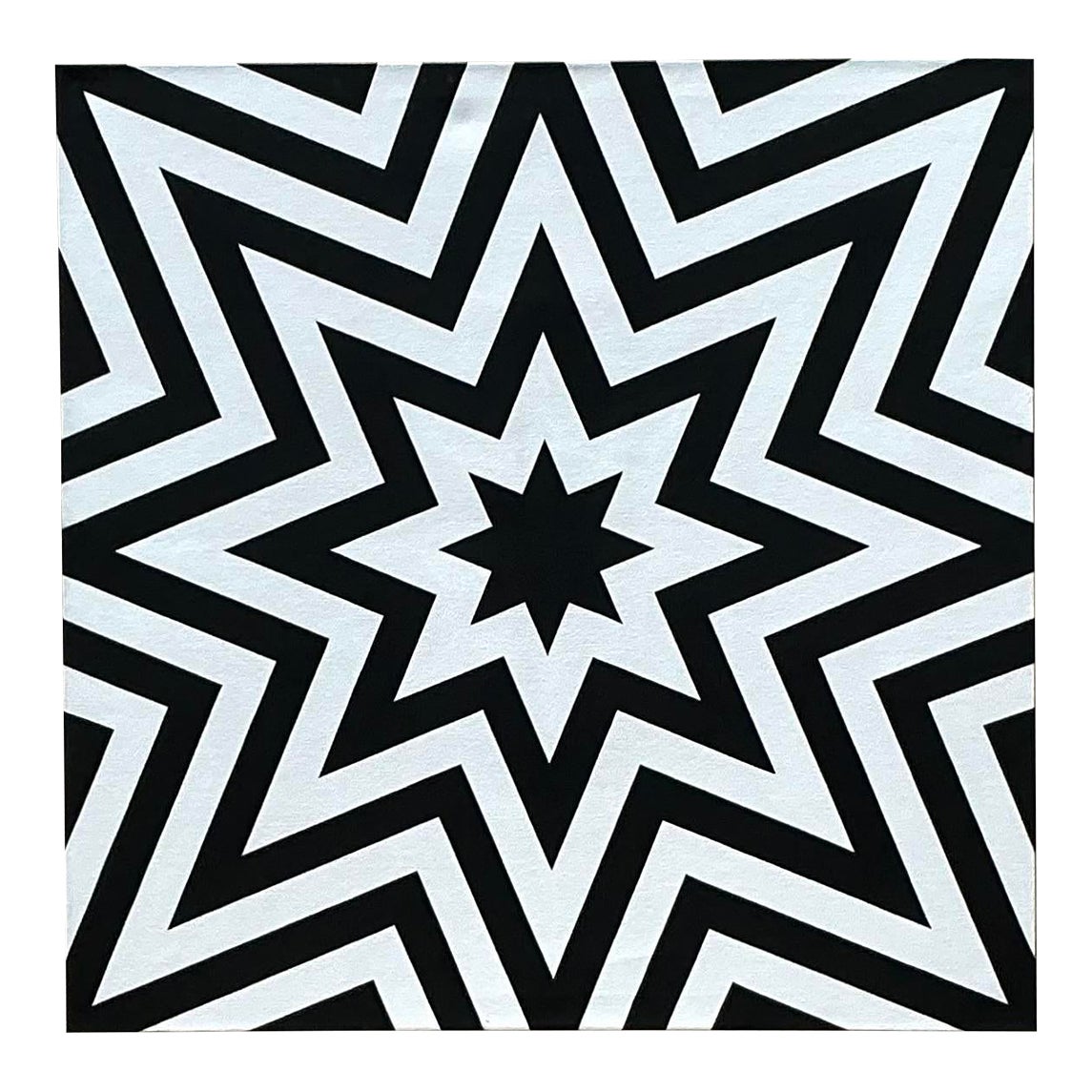 Vintage Boho Original Geometric Abstract Oil on Canvas