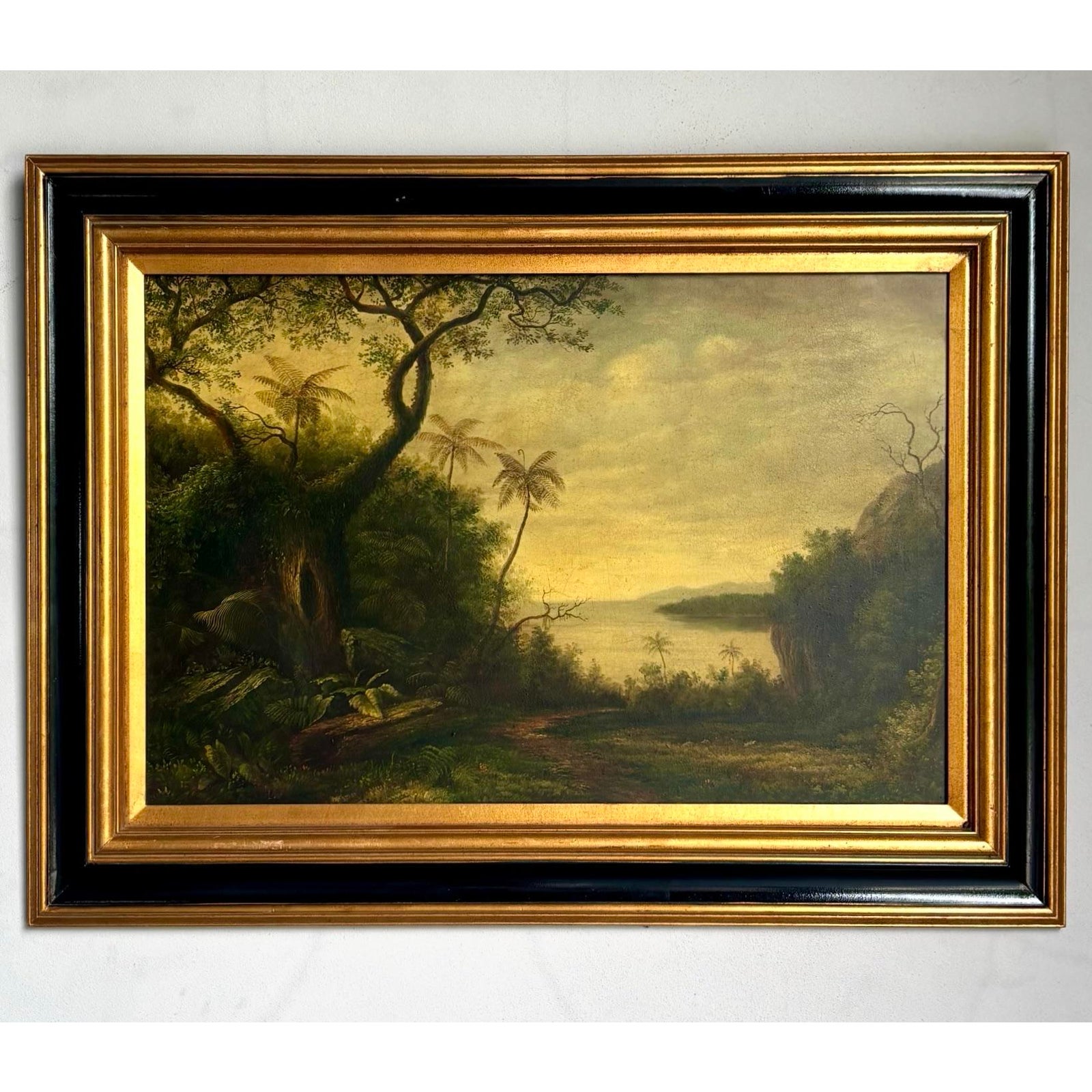 Vintage Boho Original Landscape Oil on Canvas - Side view