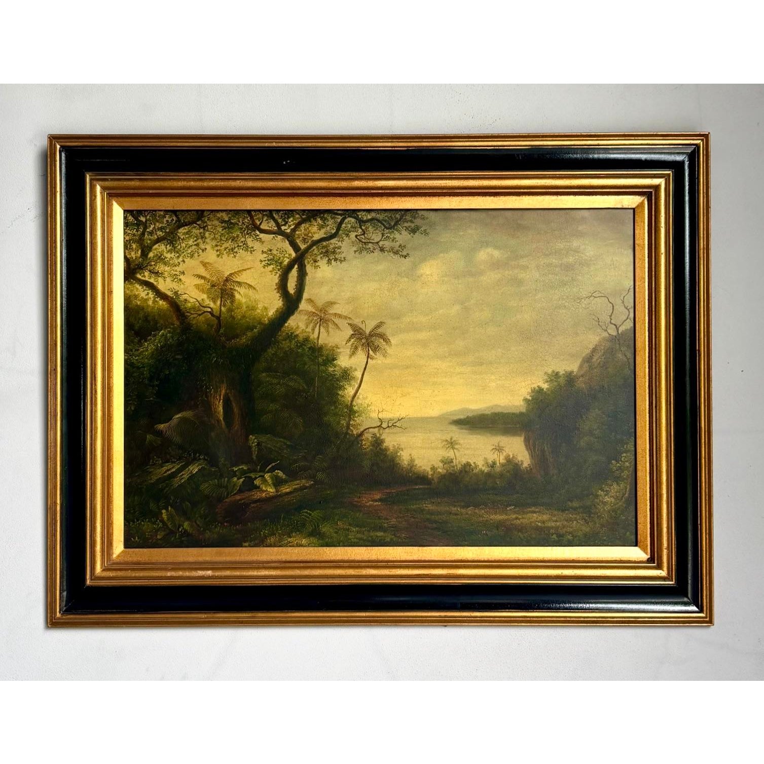 Vintage Boho Original Landscape Oil on Canvas - Back view