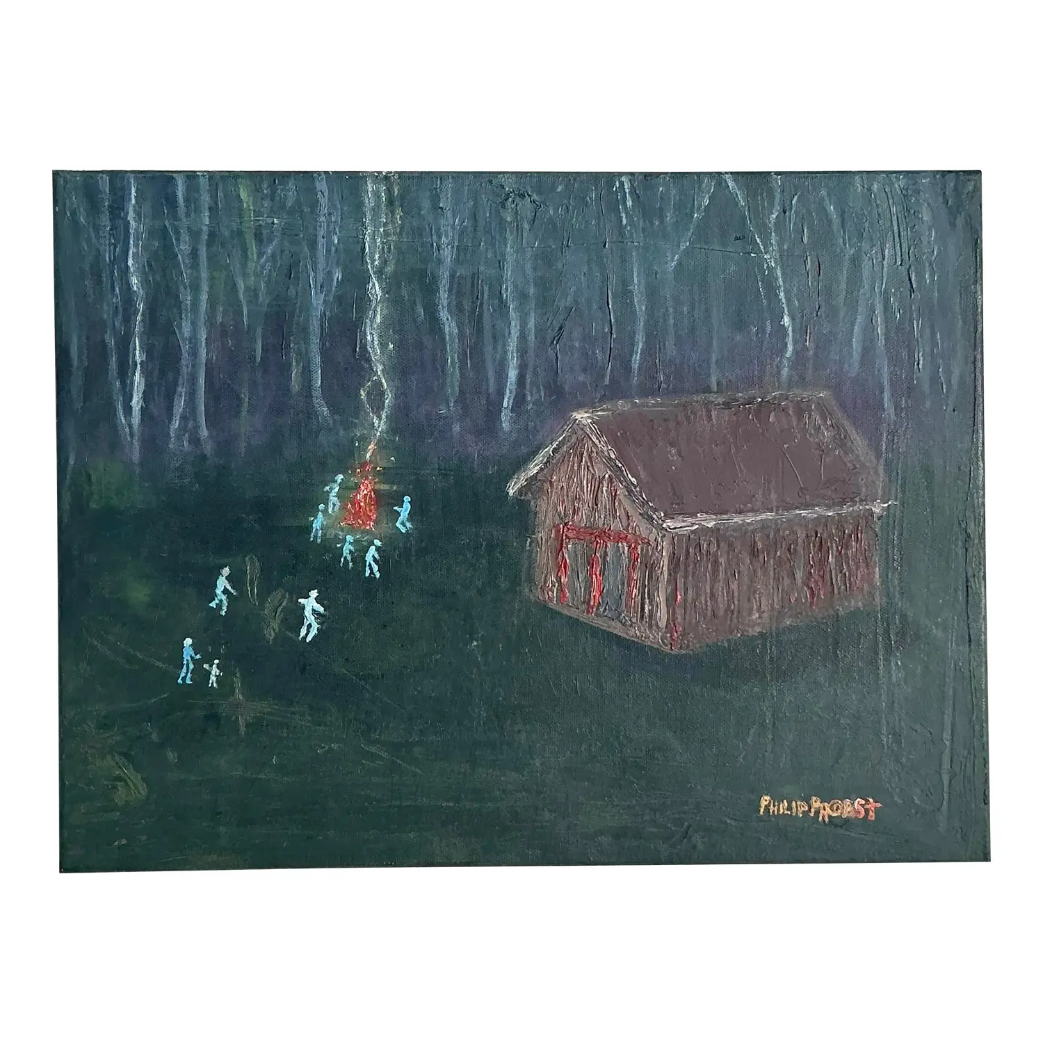 Vintage Boho Original Landscape Oil Painting on Canvas