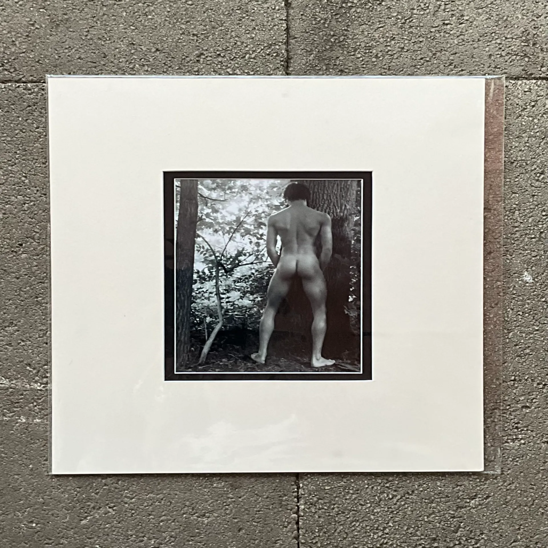 Vintage Boho Original Nude Photograph of Man - Top view