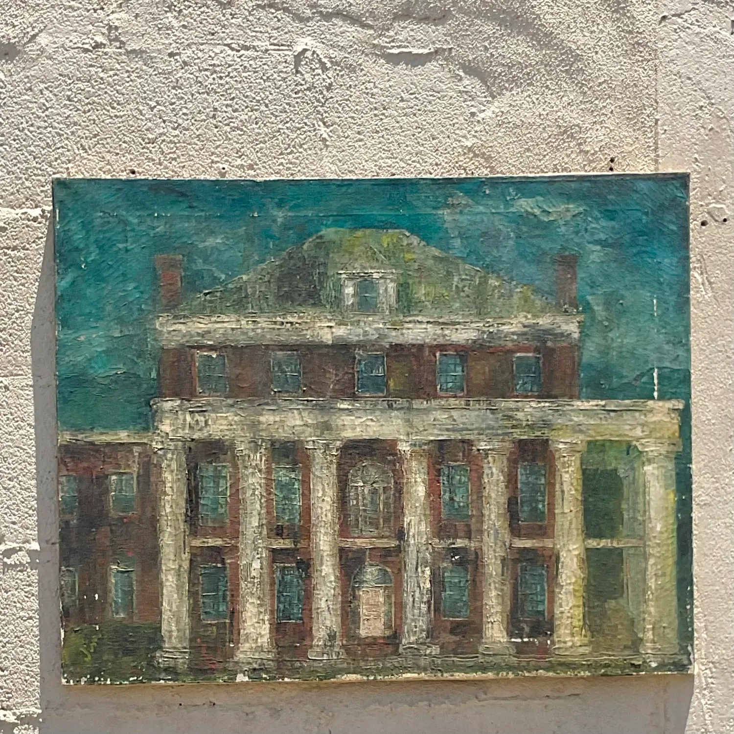 Vintage Boho Original Oil Painting on Canvas - Back view