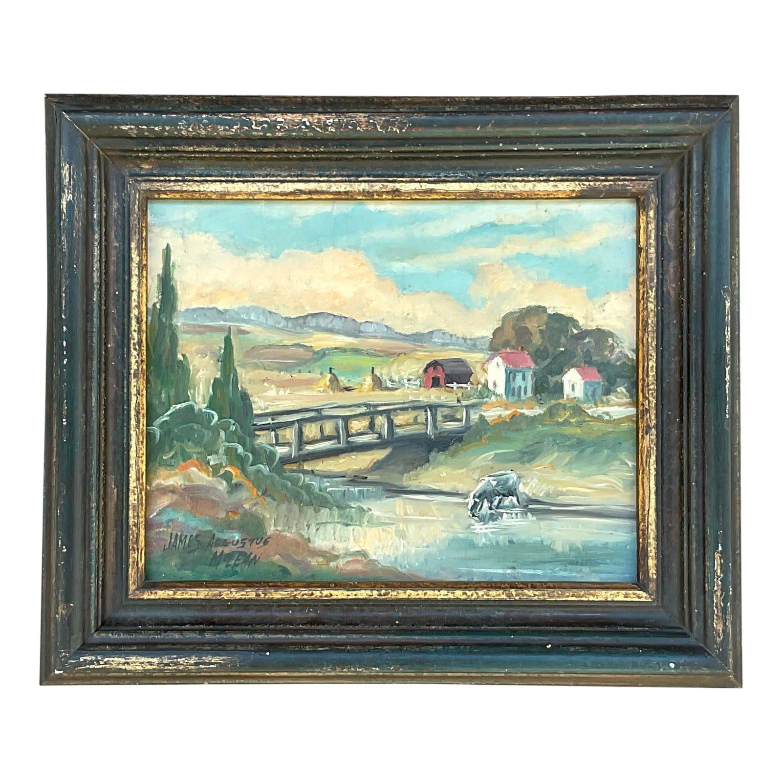 Vintage Boho Original Oil Painting Signed James Augustus McLean