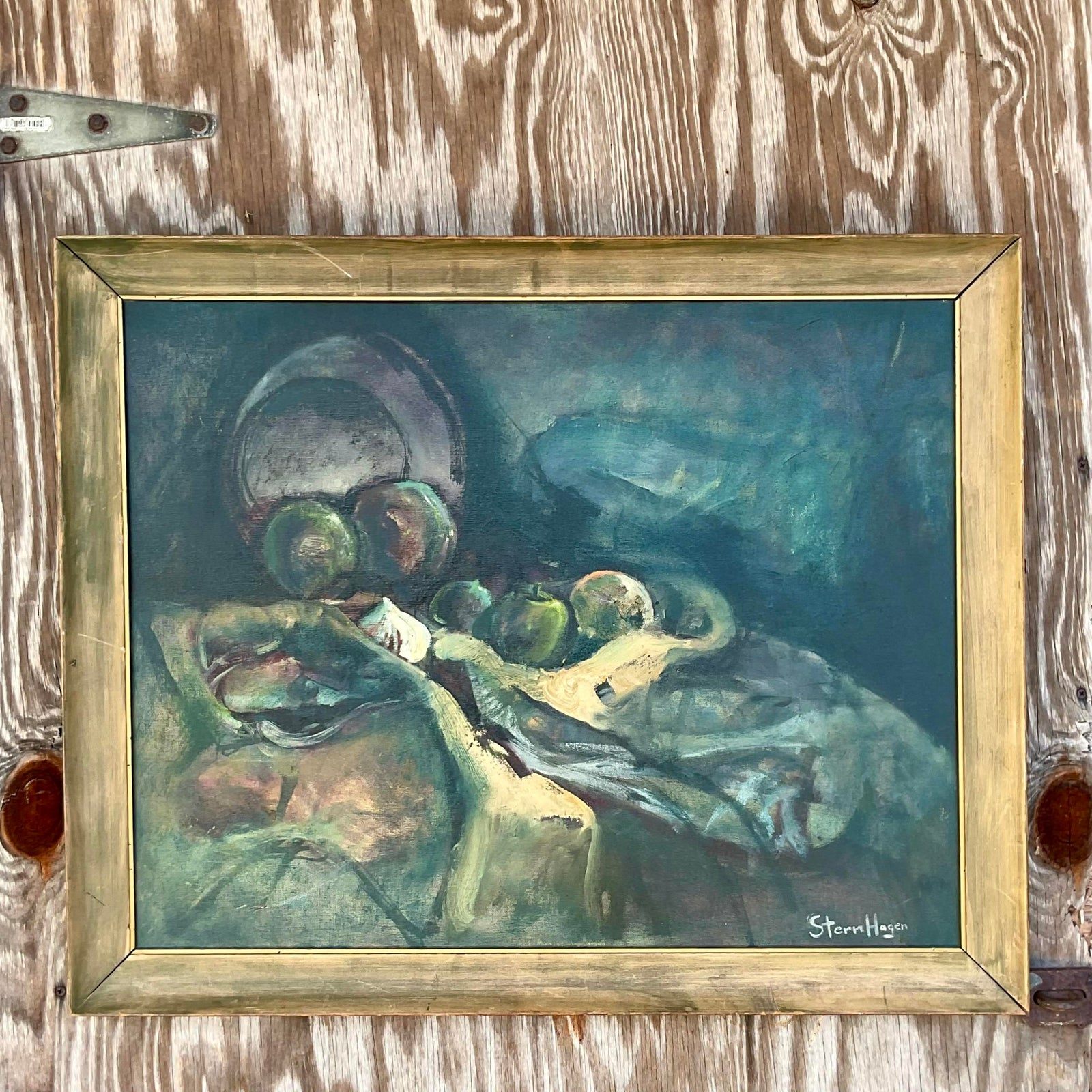 Vintage Boho Original Oil Painting Signed Stern Hagen - Detail view