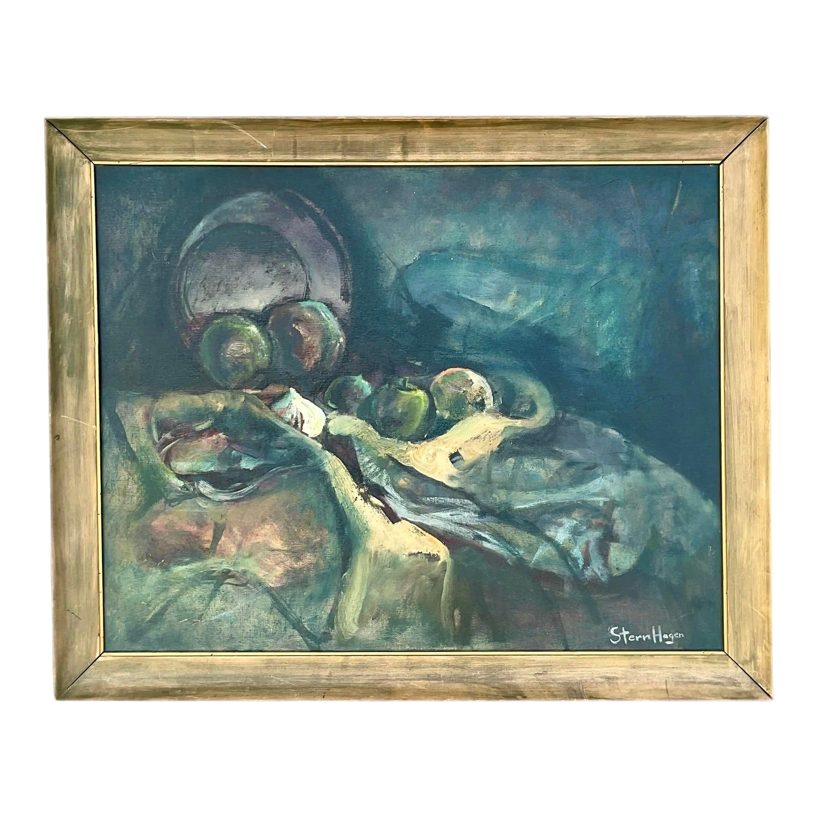 Vintage Boho Original Oil Painting Signed Stern Hagen