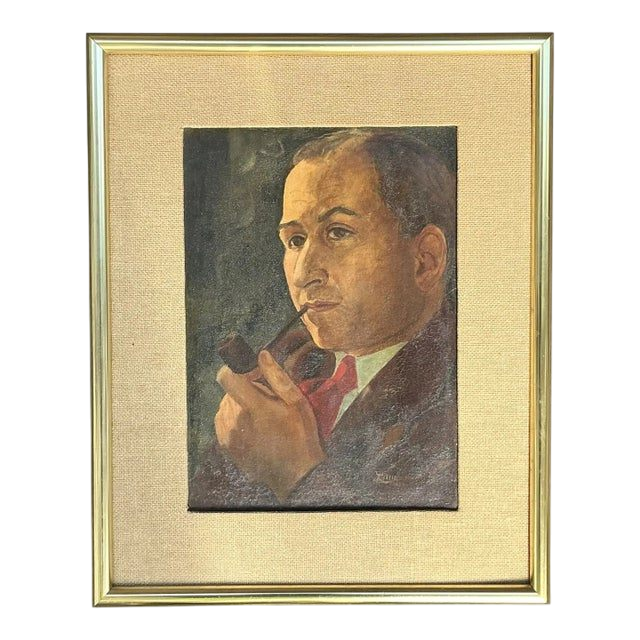 Vintage Boho Original Oil Portrait on Board