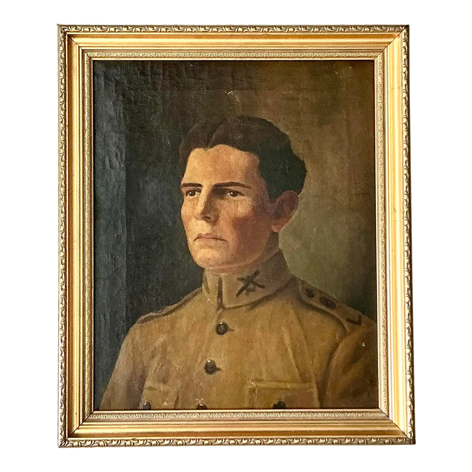 Vintage Boho Original Oil Portrait on Canvas
