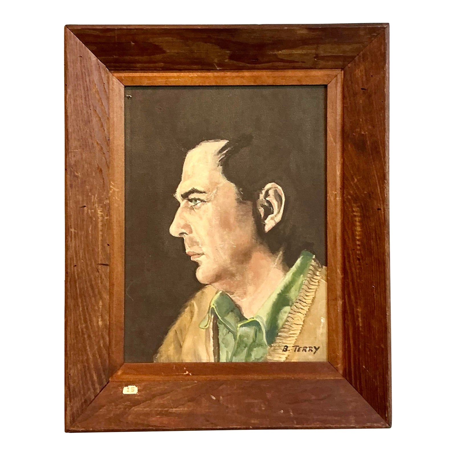 Vintage Boho Original Oil Portrait on Canvas
