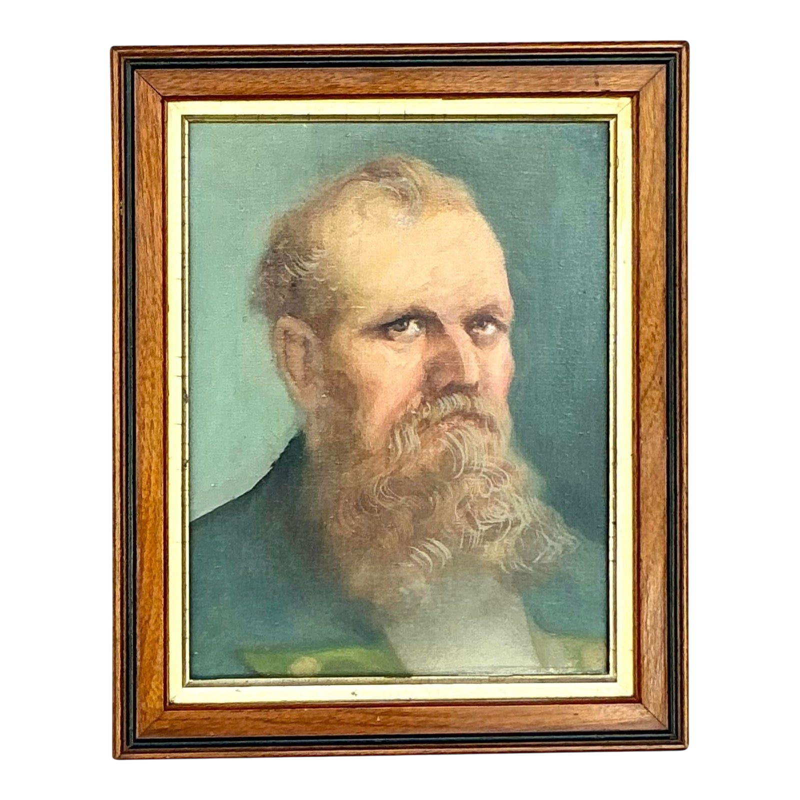 Vintage Boho Original Oil Portrait on Canvas