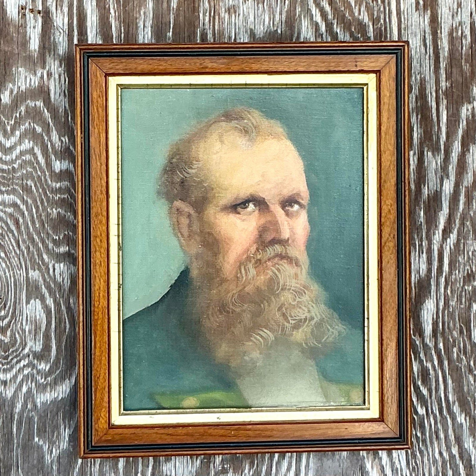 Vintage Boho Original Oil Portrait on Canvas - Back view