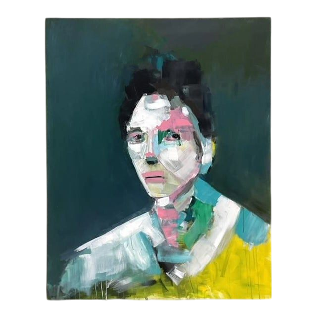 Vintage Boho Original Oil Portrait on Canvas Painting