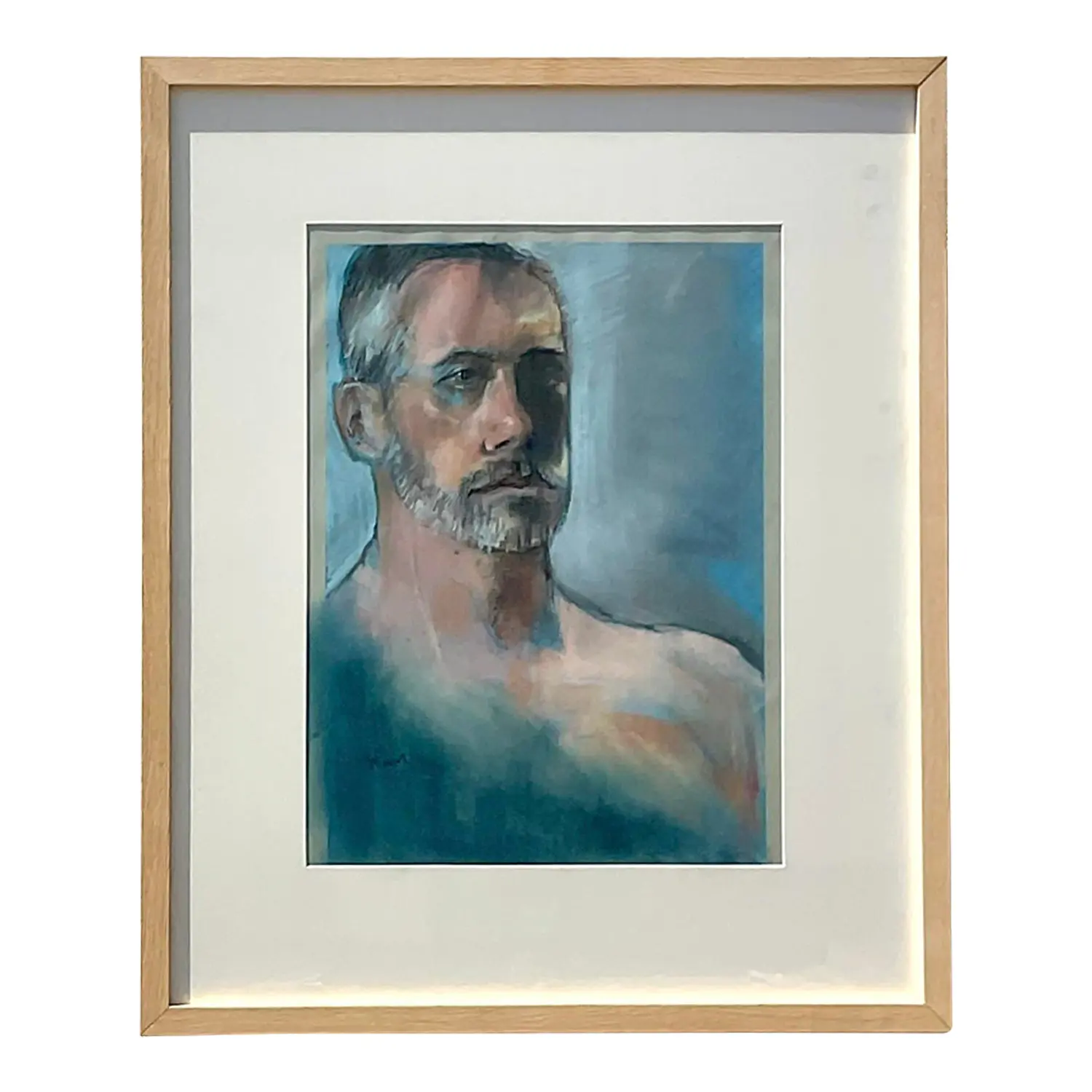 Vintage Boho Original Pastels Portrait on Paper