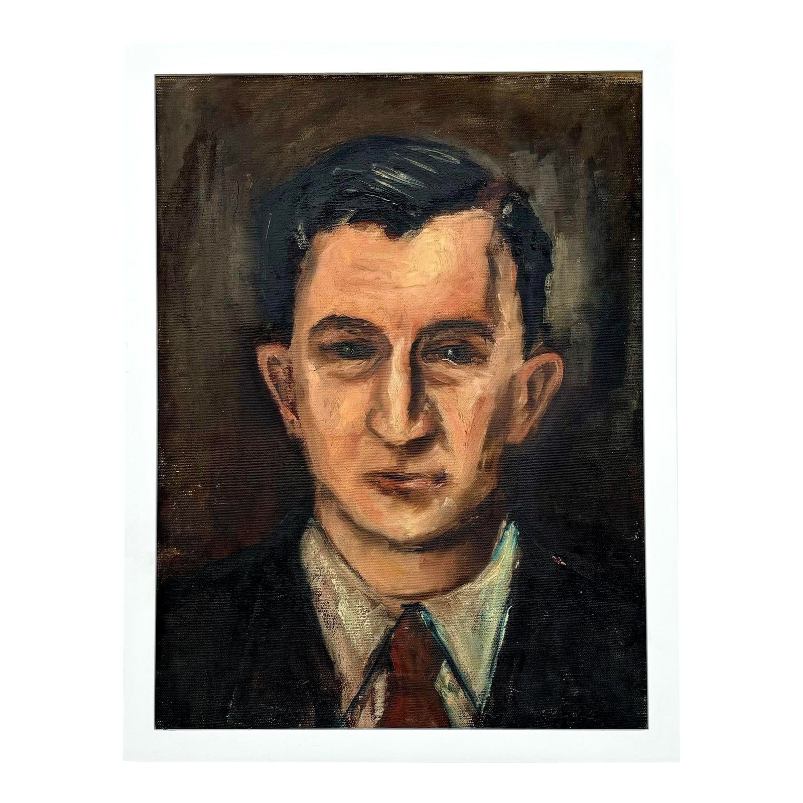 Vintage Boho Original Portrait of Man on Board