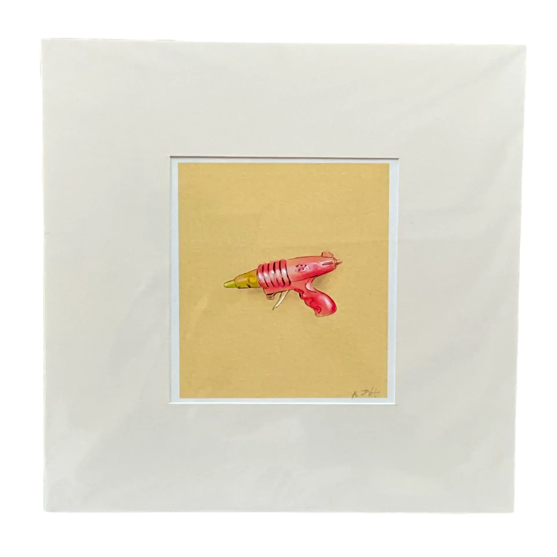 Vintage Boho Original Signed Ray Gun Sketch - Detail view